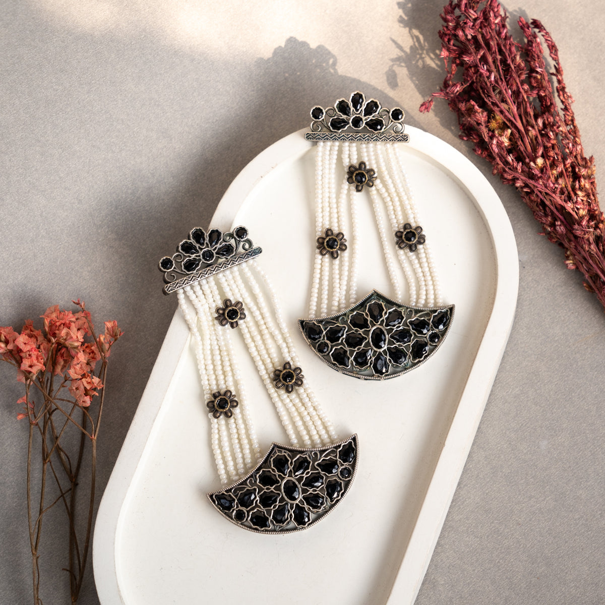 JODHA SILVER LOOK ALIKE SEMI-HANDMADE EARRINGS ER52