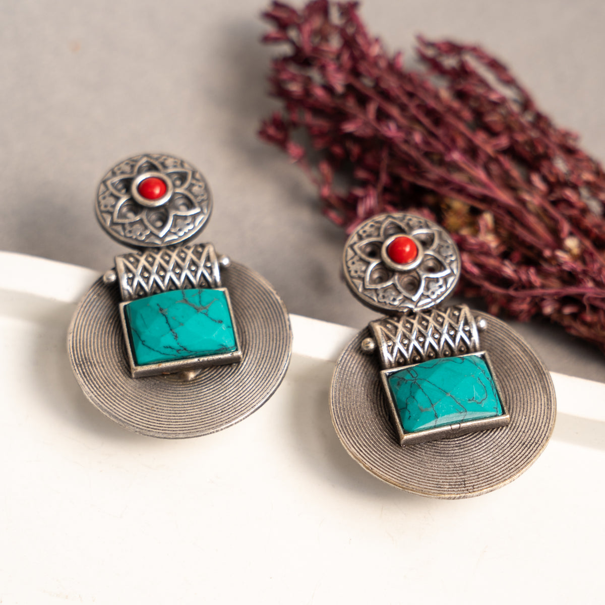 JIANNA OXIZIZED ANTIQUE SEMI HANDMADE EARRINGS ER780