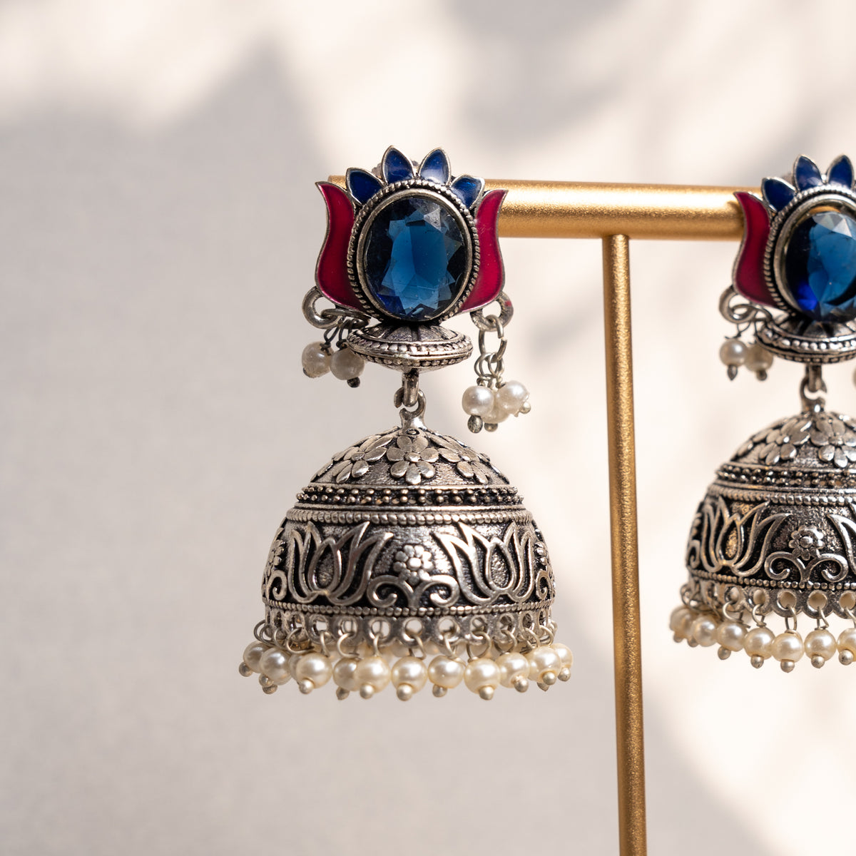 CLAUDETLE OXIDIZED ANTIQUE SEMI HANDMADE EARRINGS ER778