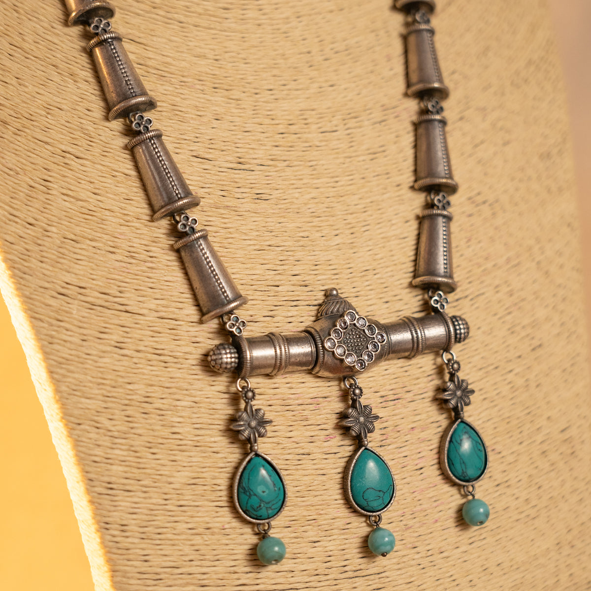 ZIYAN SILVER LOOKALIKE ANTIQUE TRIBAL MALA MALA/ NECKPIECE  ML203