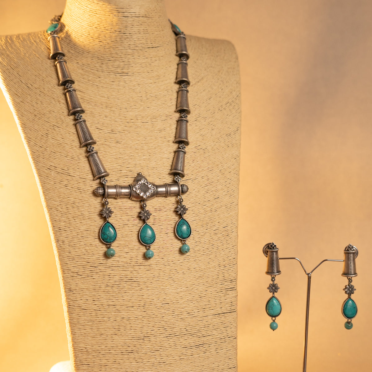 ZIYAN SILVER LOOKALIKE ANTIQUE TRIBAL MALA MALA/ NECKPIECE  ML203