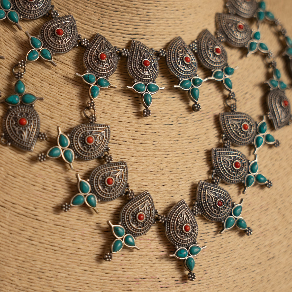 BINDIYA SEMI HANDMADE RAW AND RUSTIC FINISH ANTIQUE NECKPIECE/NECKLACE NL278