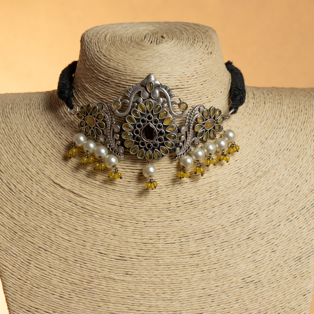 HARPER SEMI HANDMADE BIJOUX PREMIUM  RUSTIC FINISH CHOKER WITH EARRINGS CH512