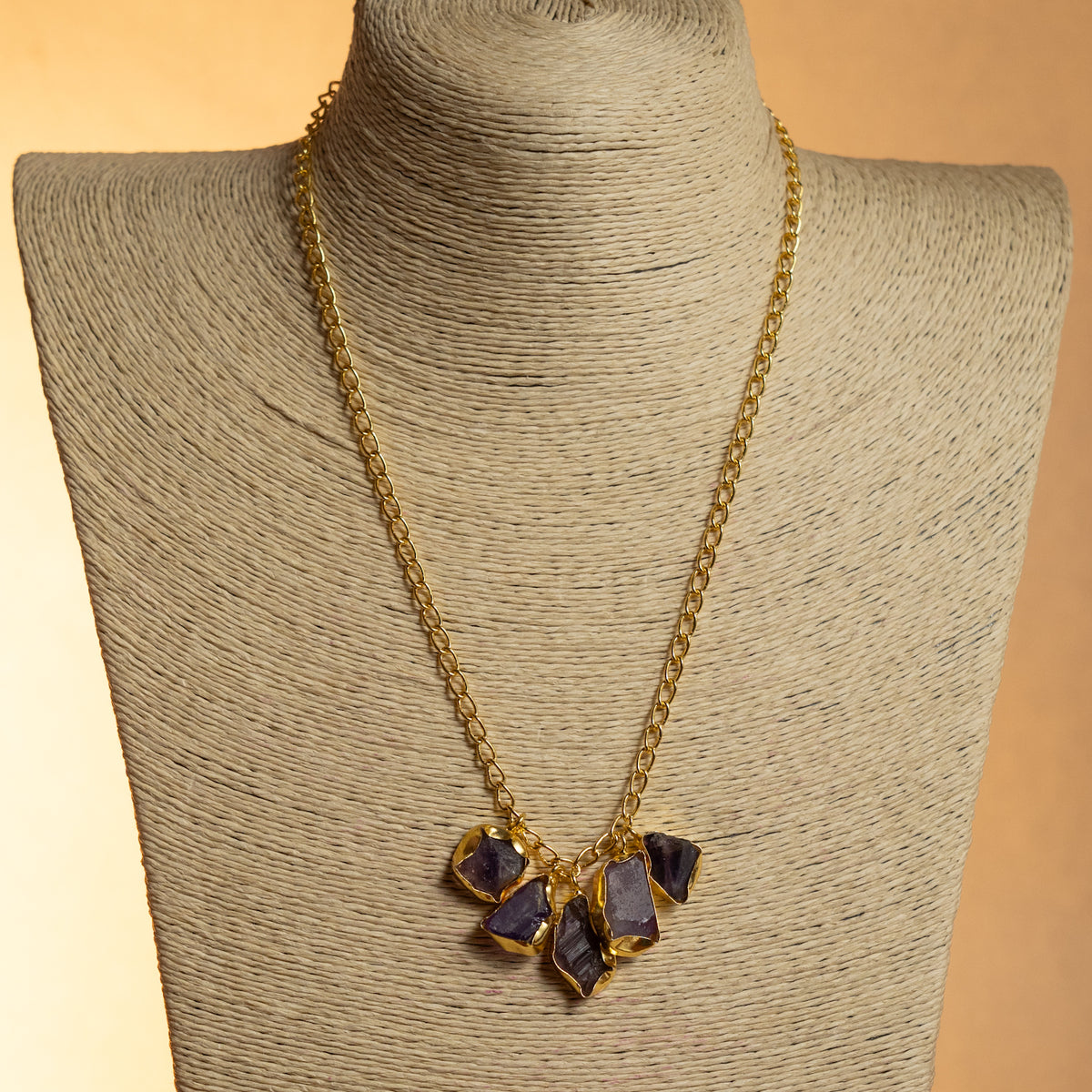 CHAITALI RAW AND POLISHED STONE HANDMADE NECKPIECE/NECKLACE WITH EARRING NL272