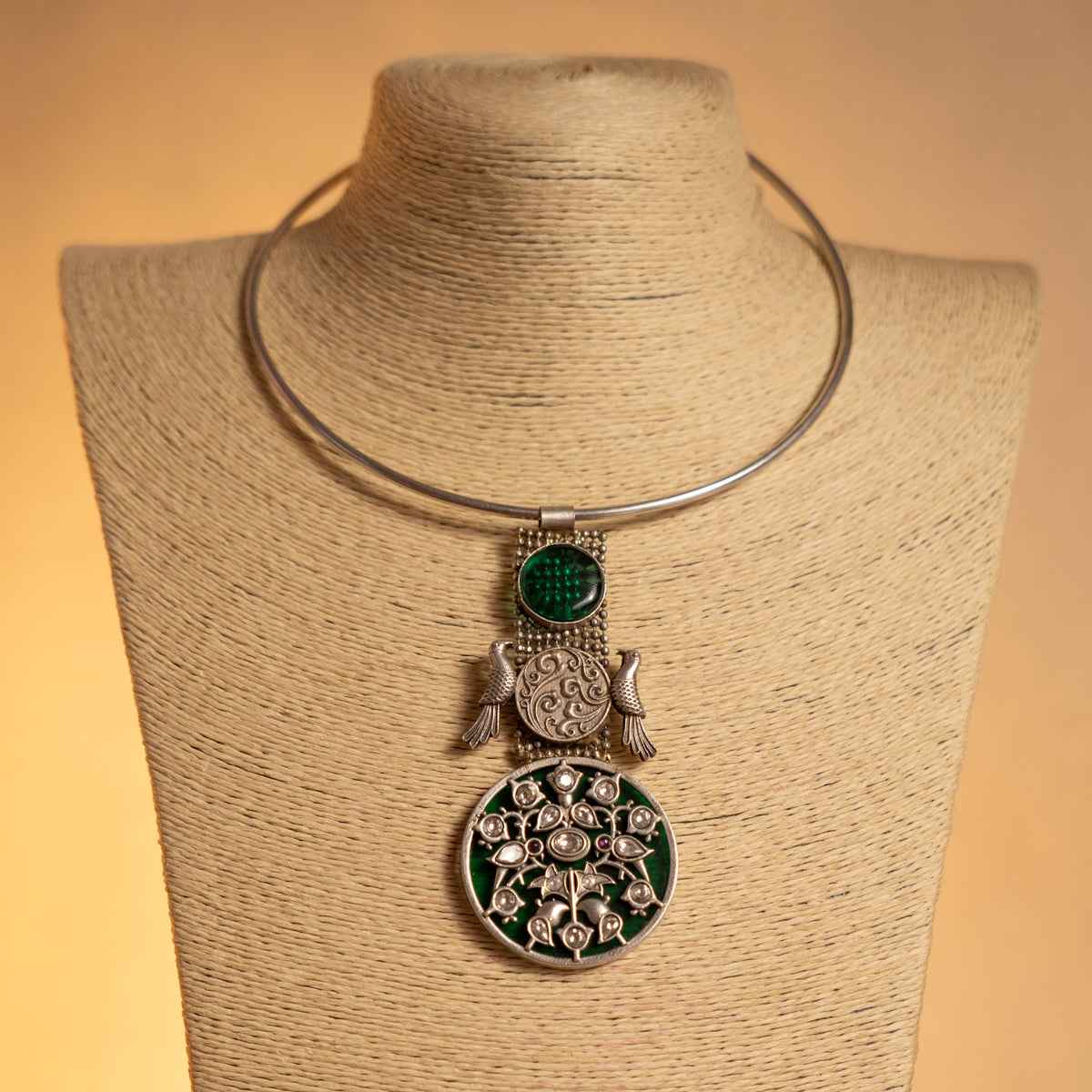 ADITI SEMI HANDMADE ANTIQUE NECKPIECE/NECKLACE/HASLI WITH EARRING NL281