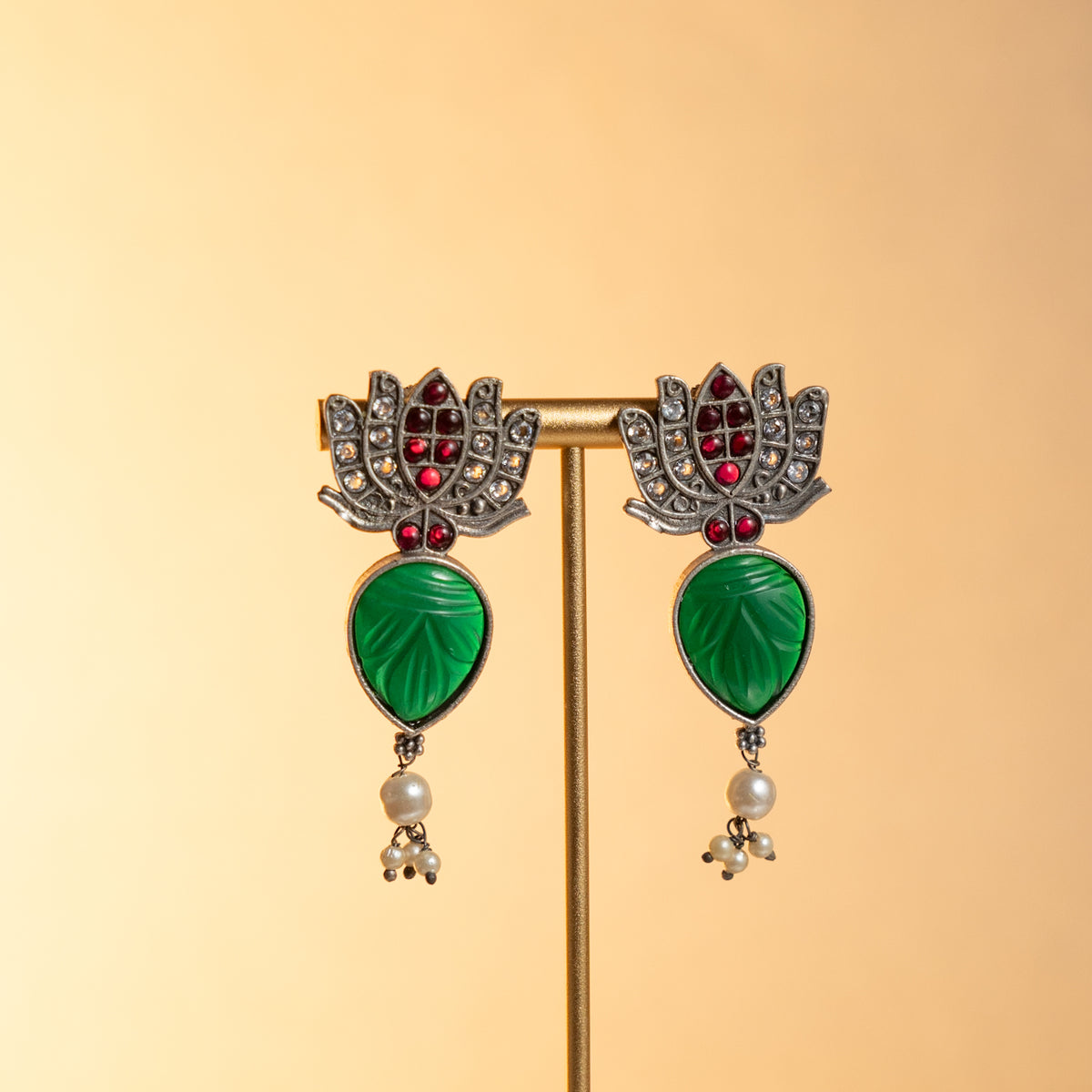 GIANNA SEMI HANDMADE ANTIQUE NECKPIECE/NECKLACE WITH EARRING NL280