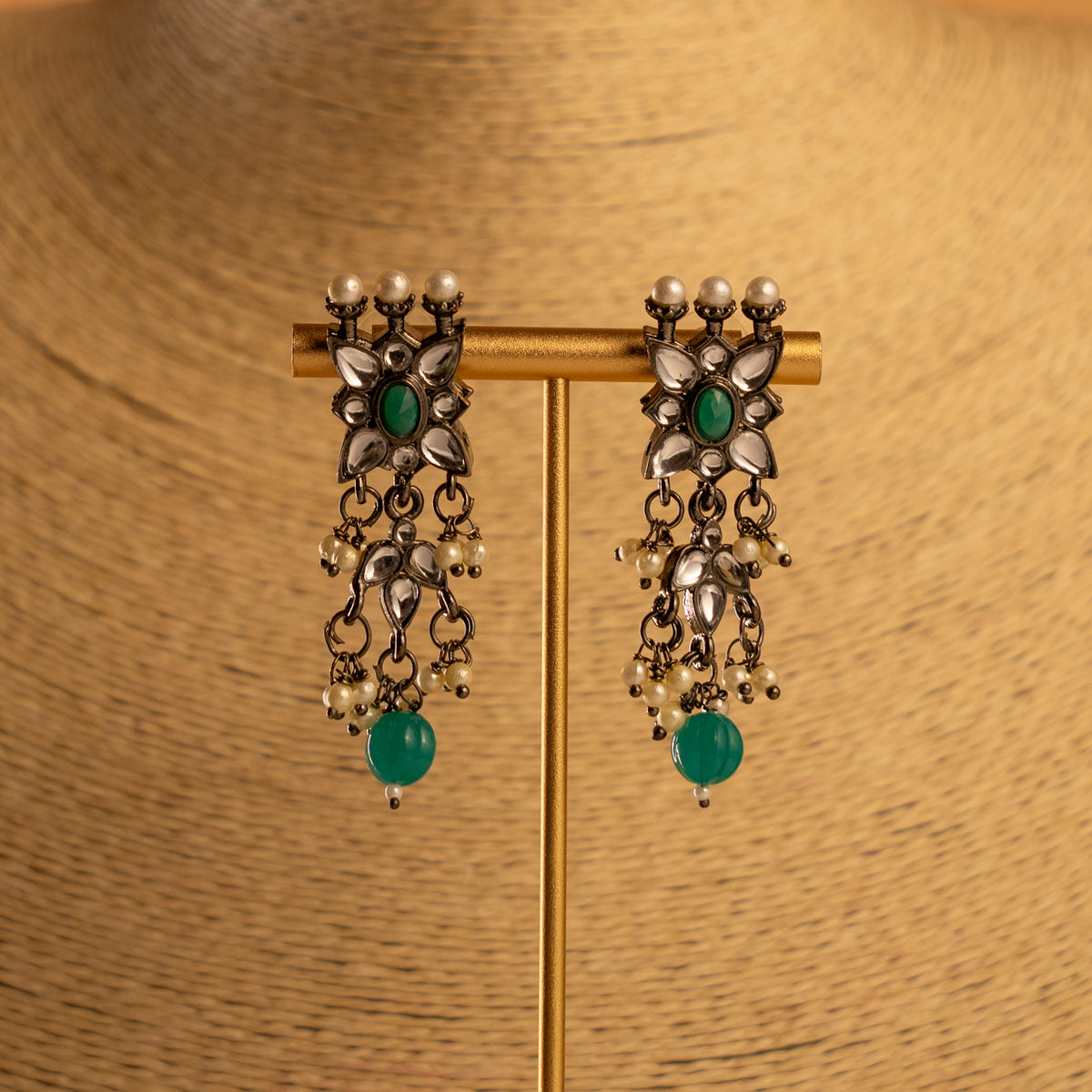 PRISMA FAUX KUNDAN NECKLACE SET WITH EARRING AND TIKKA NL234