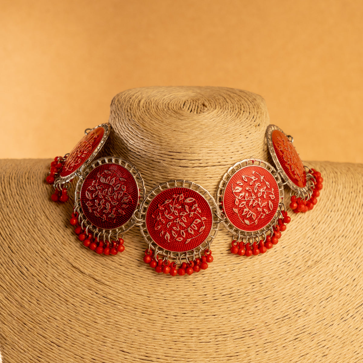 AERA OXIDIZED ANTIQUE NECKPIECE/NECKLACE EARRINGS NL228