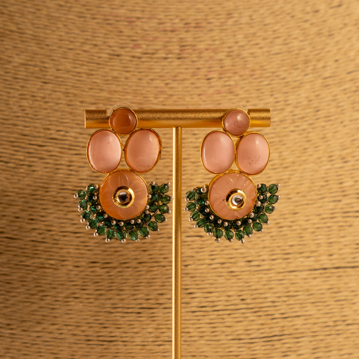 MONA PIE MONALISA STONE AND CARVING STONE HANDMADE RAW LOOK NECKLACE NL35