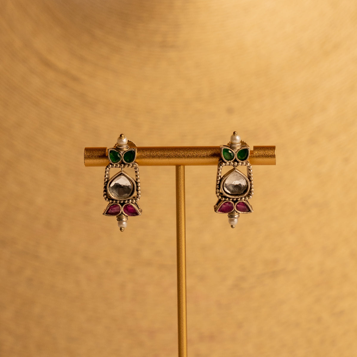 NADD FAUX SILVER BIJOUX PREMIUM AND EXCLUSIVE SEMI HANDMADE CARVING NECKLACE WITH EARRINGS NL134