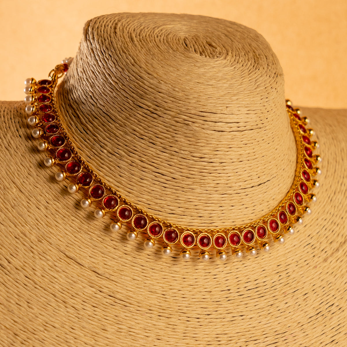 KANIKHA GOLD TONED ANTIQUE FINISH NECKLACE WITH EARRINGS NL232