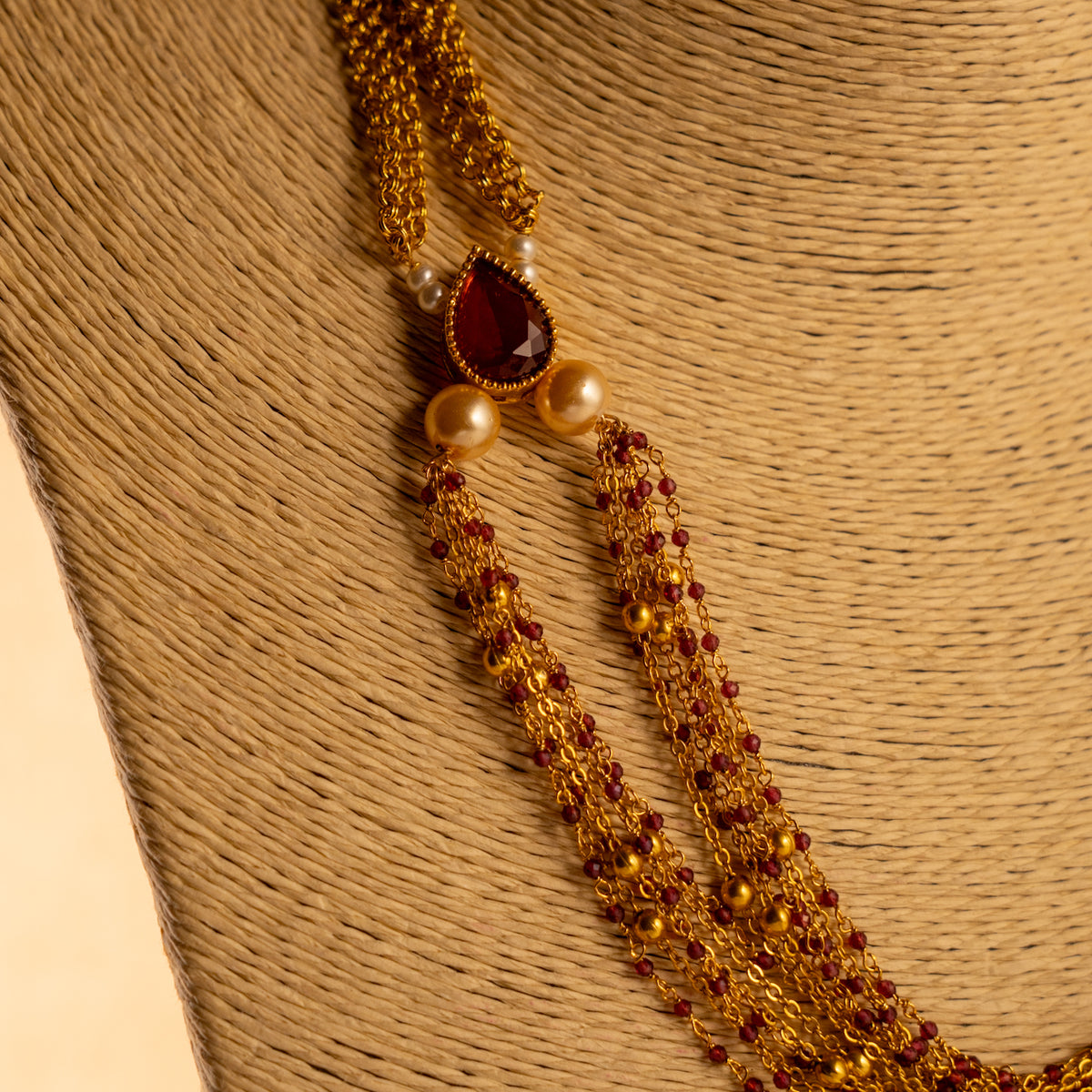 REVATHY GOLD TONED ANTIQUE FINISH NECKLACE WITH EARRINGS NL181