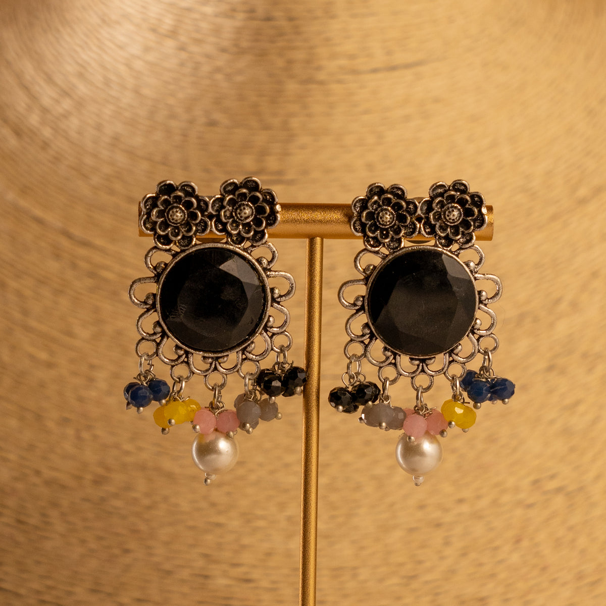 KAMINA RAW AND RUSTIC FINISH BLACK POLISH NECKLACE NL73