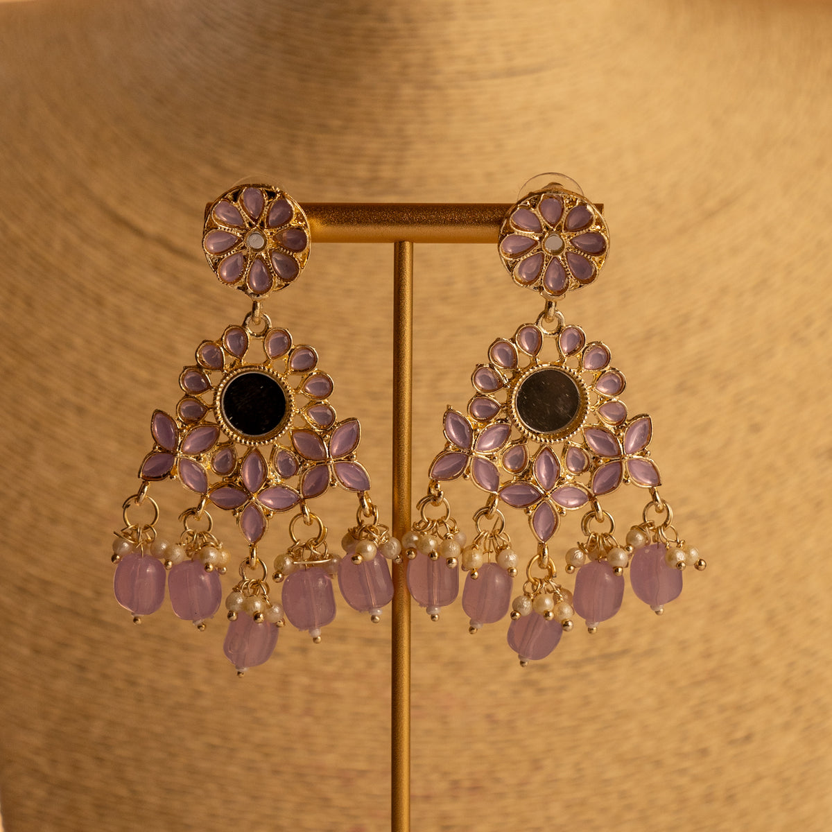 FIZA MIRROR SEMI HANDMADE NECKLACE WITH EARRING AND TIKKA NL221