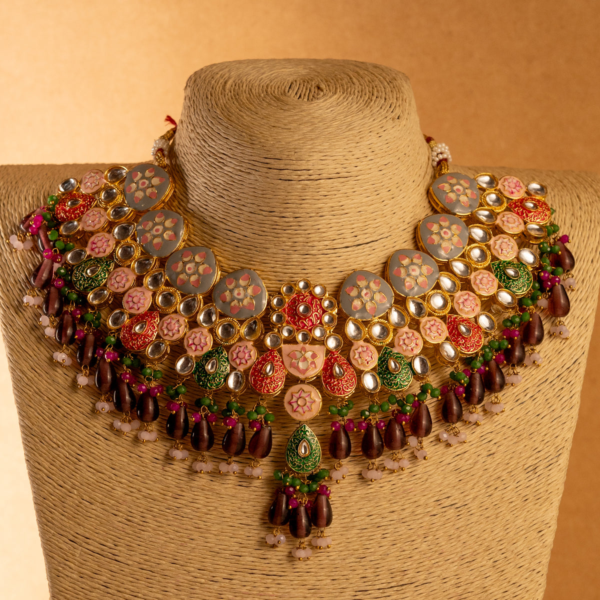 JOSIE SEMI HANDMADE NECKLACE WITH EARRING AND TIKKA NL216