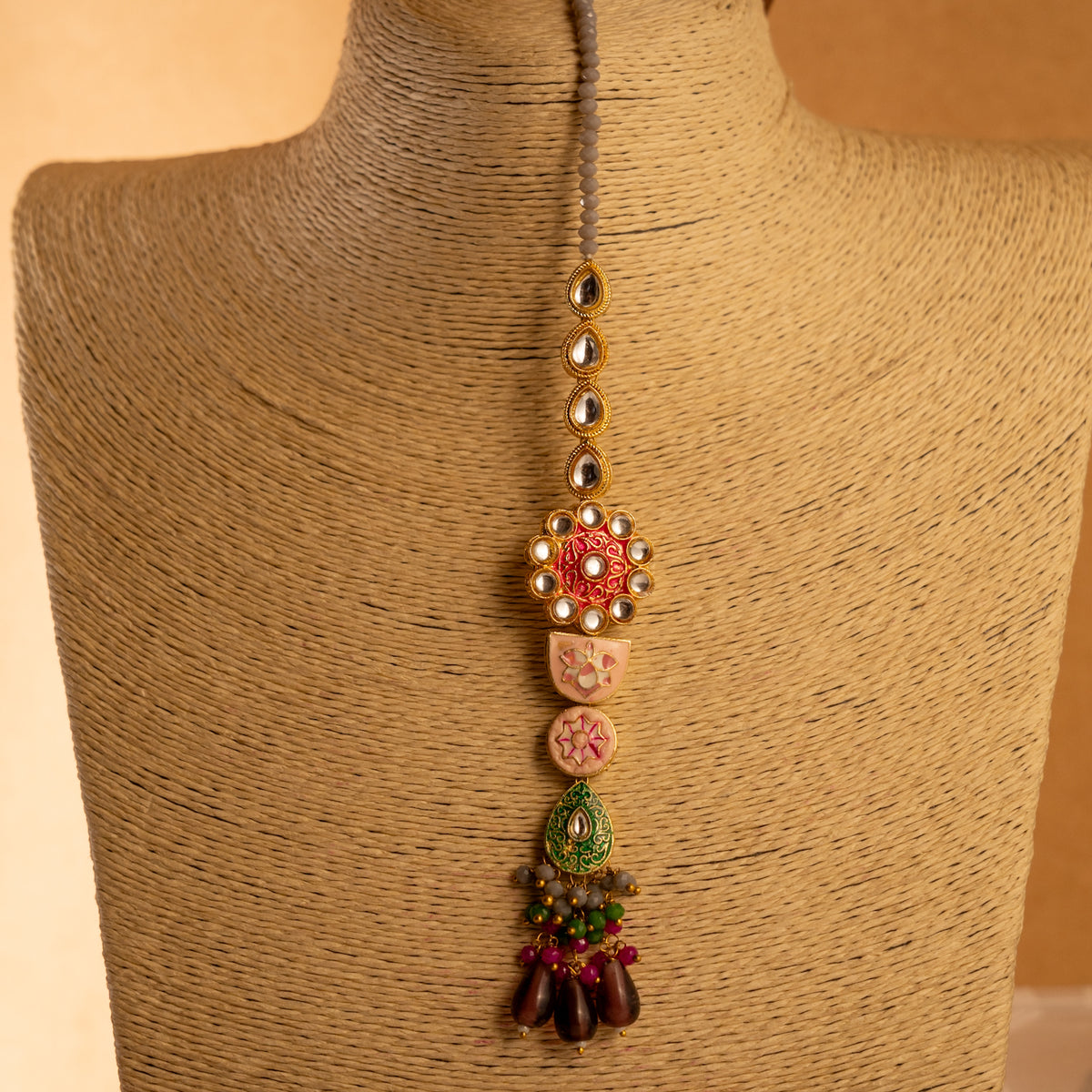 JOSIE SEMI HANDMADE NECKLACE WITH EARRING AND TIKKA NL216