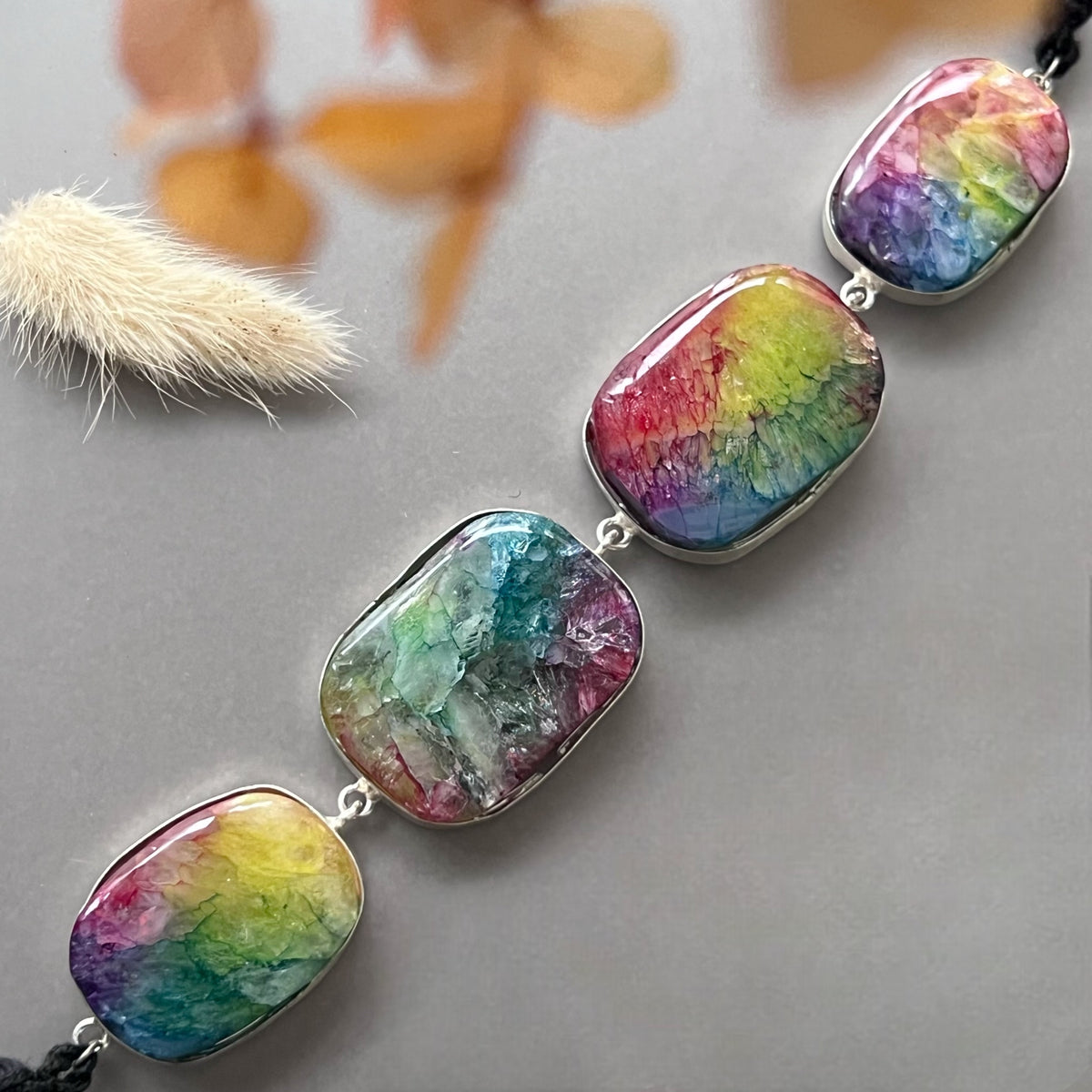 RAINBOW BIJOUX PREMIUM AND EXCLUSIVE NATURAL STONE HANDMADE CHOKER CH373