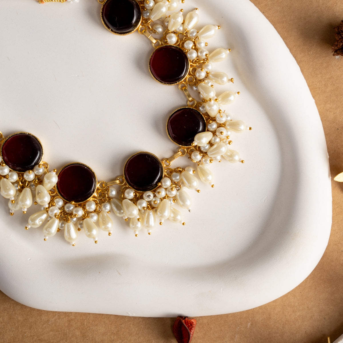 MOXIE SET RING EARRING AND NECKLACE HANDMADE GOLD TONED PREMIUM NECKLACE/NECKPIECE EARRING SET NL31