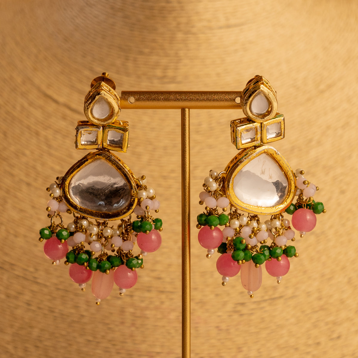 VERDHANA KUNDAN BRIDAL BEADED HANDMADE RAW ANTIQUE NECKPIECE NECKLACE NL69