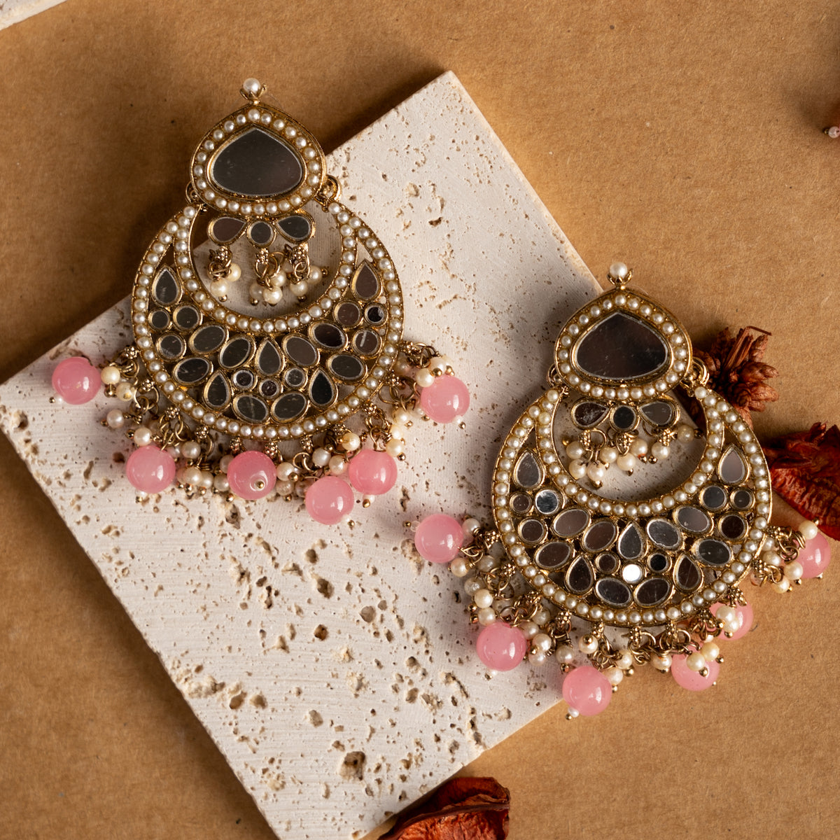 THILAPI MIRROR SEMI HANDMADE NECKLACE WITH EARRING ,TIKKA AND JHUMAR NL219