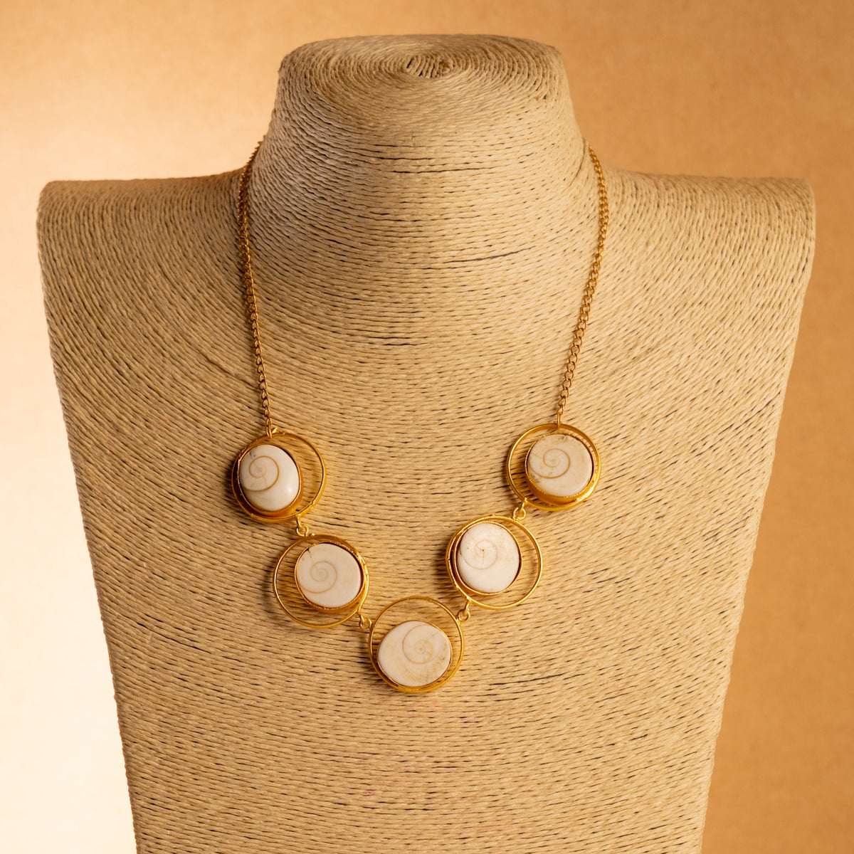 GOMZ RUSTIC FINISH GOMTI CHAKRA HANDMADE GOLD TONED  NECKPIECE NL80