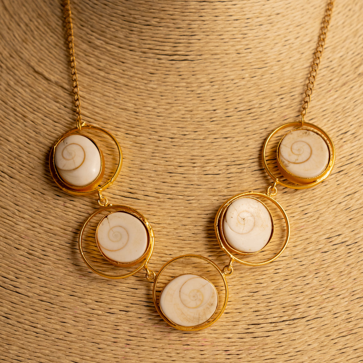 GOMZ RUSTIC FINISH GOMTI CHAKRA HANDMADE GOLD TONED  NECKPIECE NL80