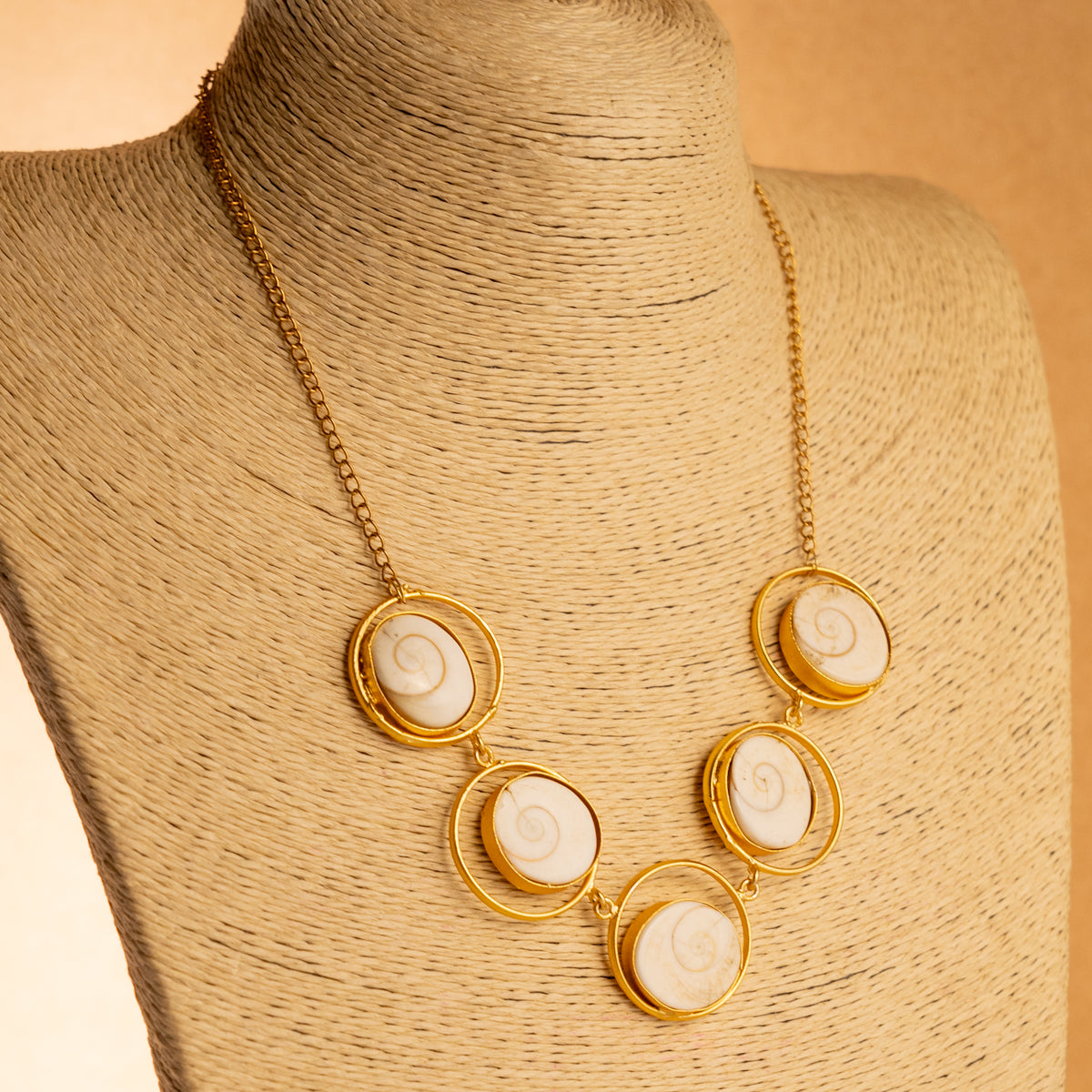 GOMZ RUSTIC FINISH GOMTI CHAKRA HANDMADE GOLD TONED  NECKPIECE NL80