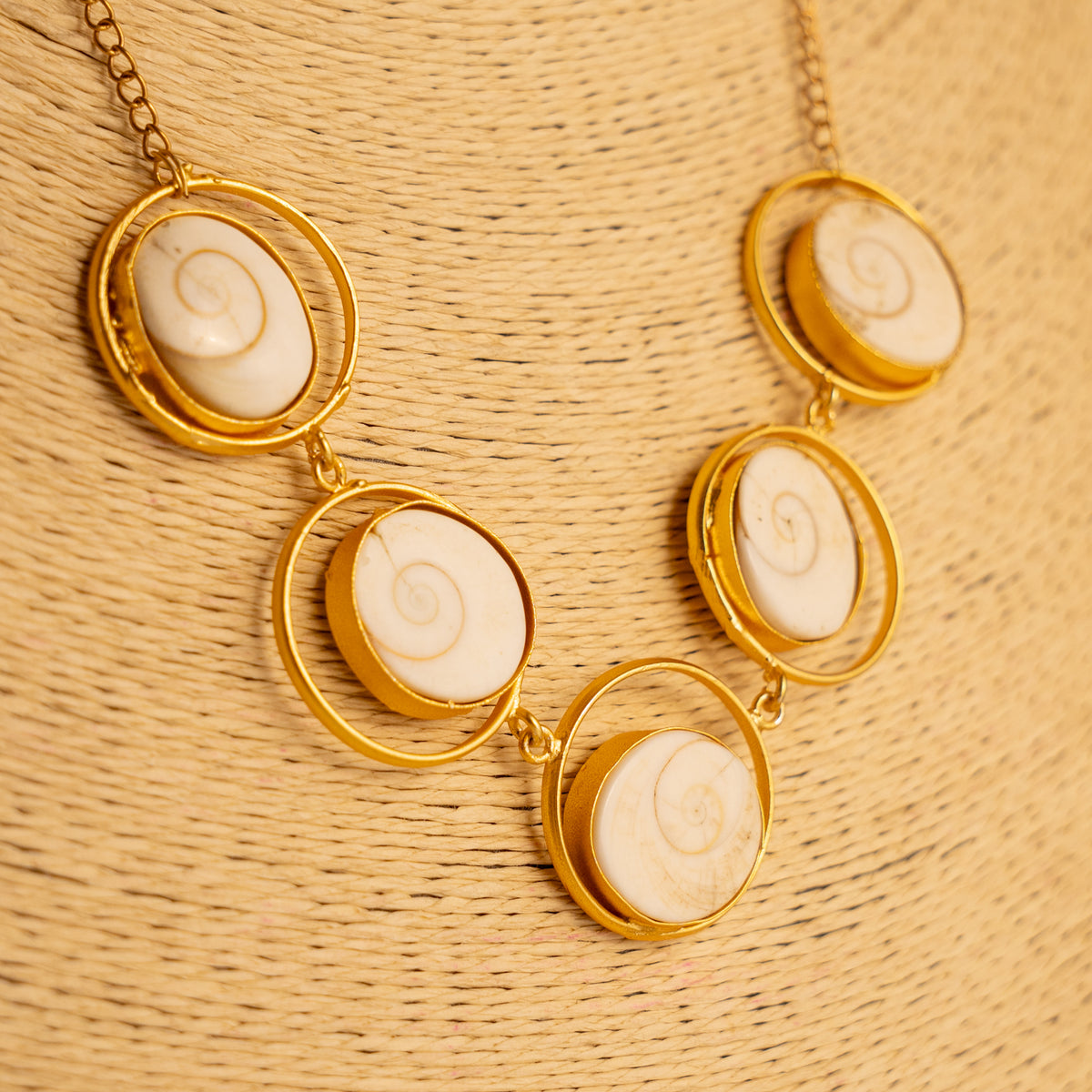 GOMZ RUSTIC FINISH GOMTI CHAKRA HANDMADE GOLD TONED  NECKPIECE NL80