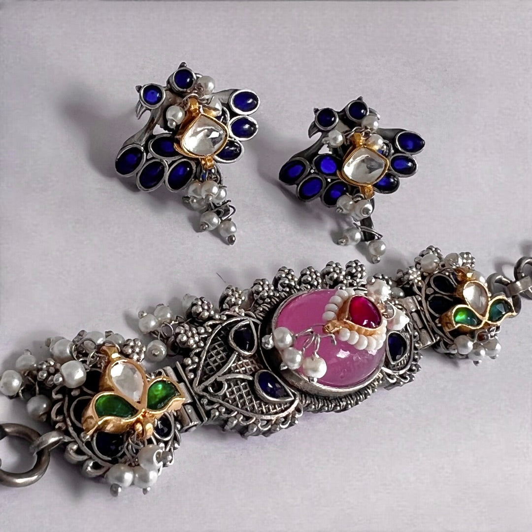 VISHUNA BIJOUX PREMIUM AND EXCLUSIVE HANDMADE CHOKER WITH EARRINGS CH150