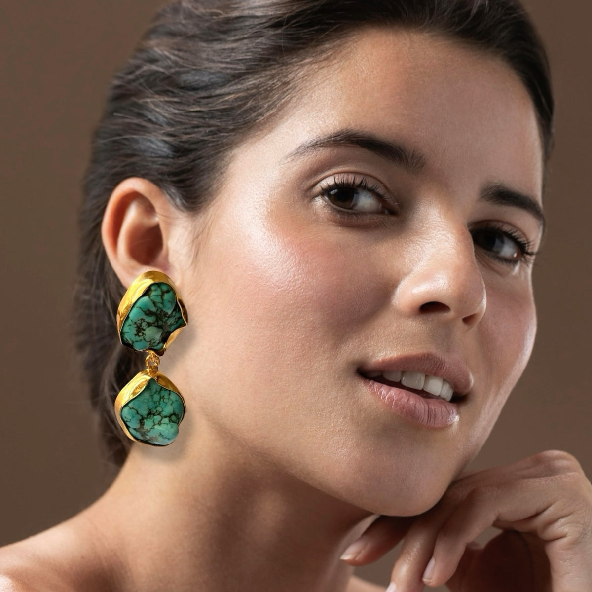 LUMINOVA GOLD TONED 18KT GP PLATING  DANGLER EARRING ER626