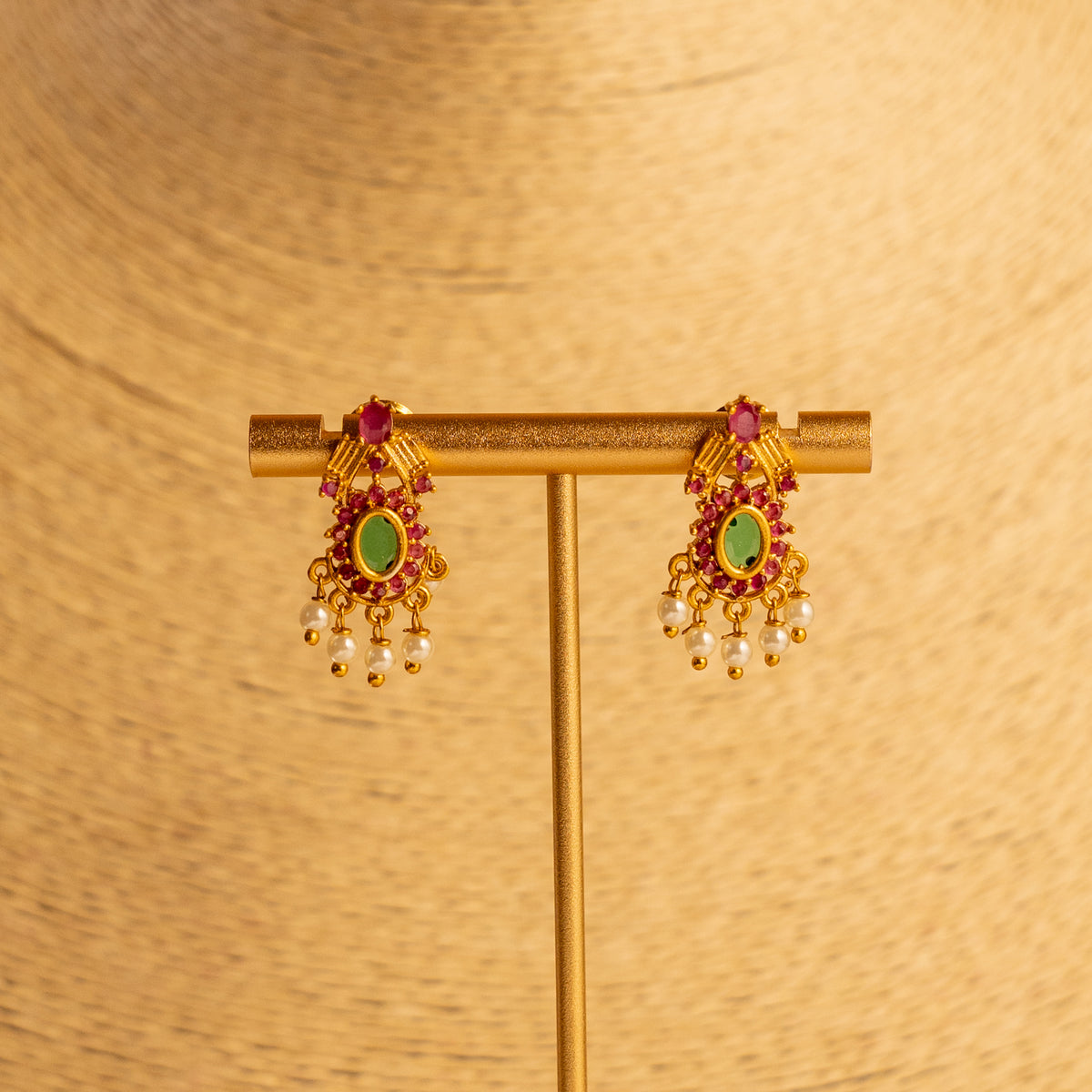 RADHA GOLD TONED ANTIQUE FINISH NECKLACE WITH EARRINGS NL169