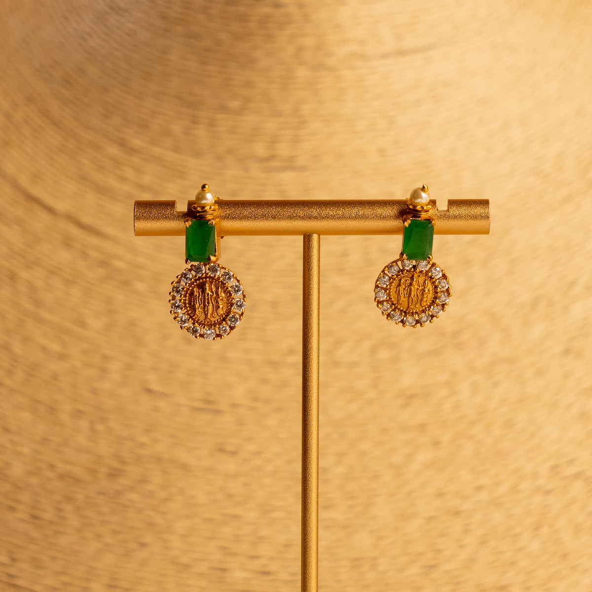 NITHYA GOLD TONED ANTIQUE FINISH NECKLACE WITH EARRINGS NL168