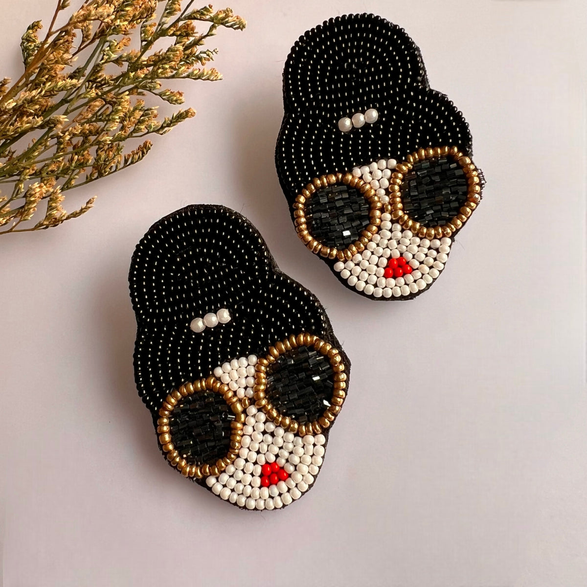 ZEN ELEGANCE FABRIC AND BEADS HANDMADE EARRING ER586