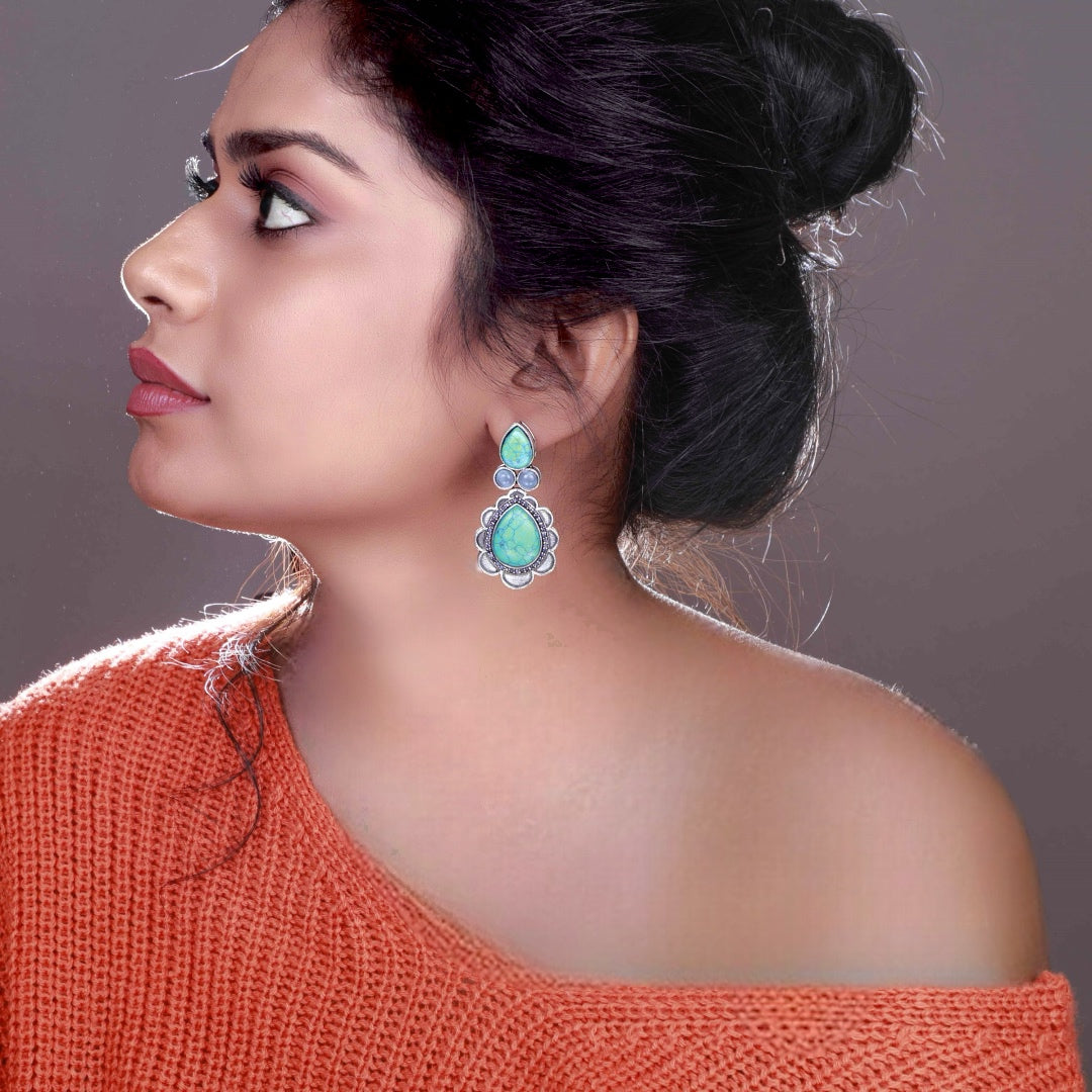 GENEVIEVE SEMI HANDMADE GOLD-TONED EARRING ER123