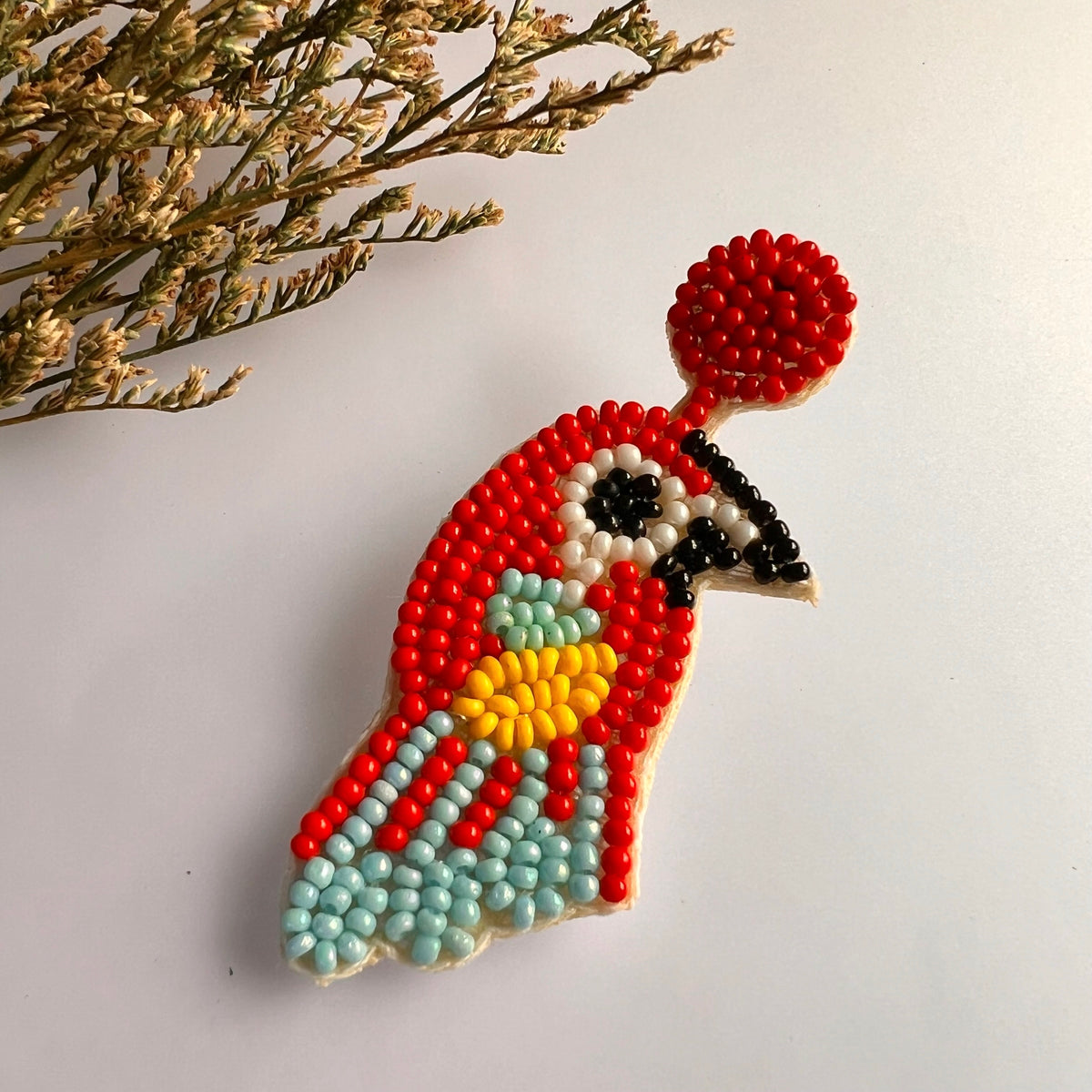 FINCH BLEND FABRIC AND BEADS HANDMADE EARRING ER594