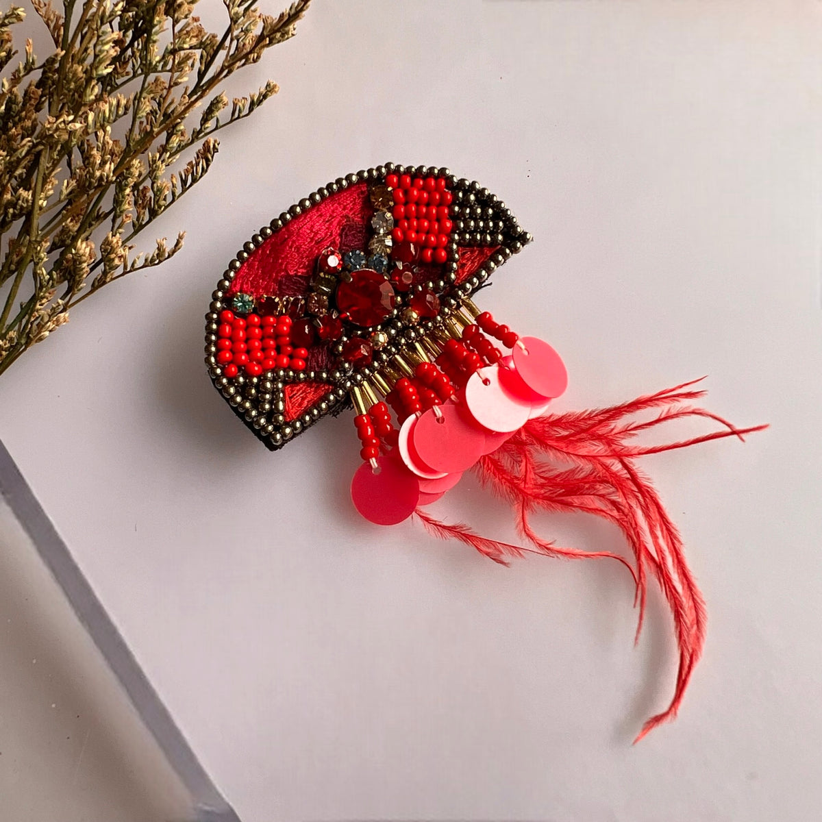 REBEL FABRIC AND BEADS HANDMADE EARRING ER596