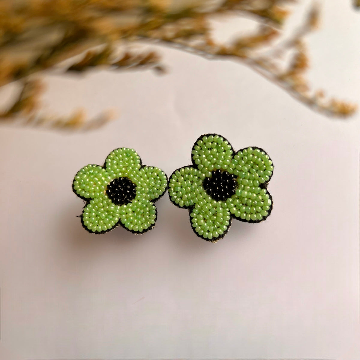 FLORA FUSION FABRIC AND BEADS HANDMADE EARRING ER600