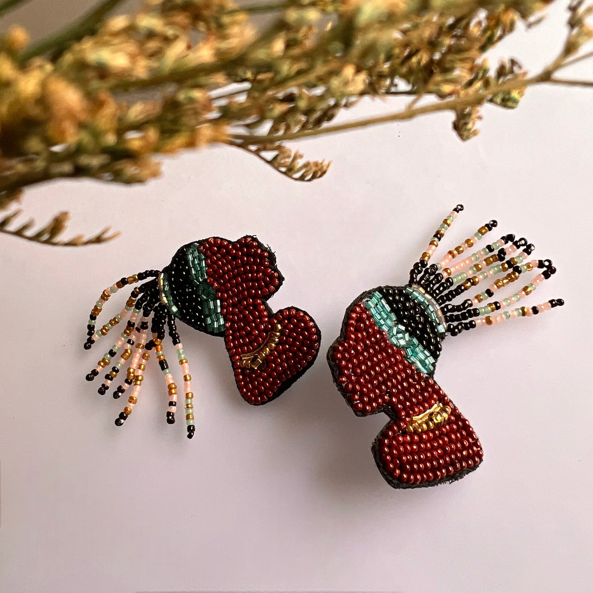 TRIBE LUKE FABRIC AND BEADS HANDMADE EARRING ER601