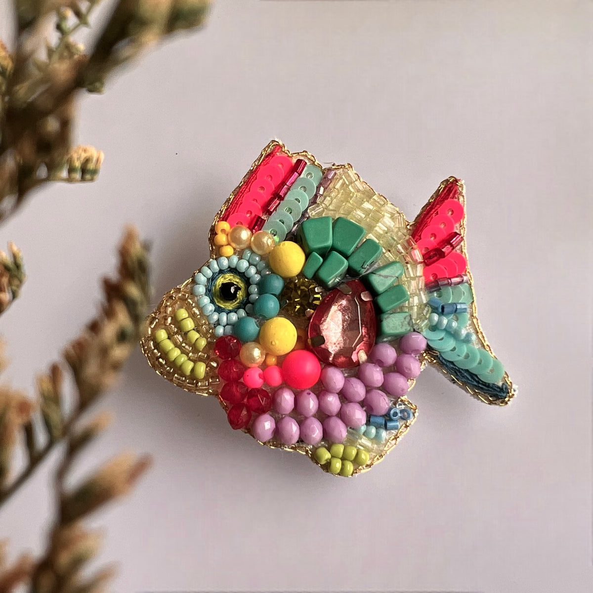 FINESTA FABRIC AND BEADS HANDMADE EARRING ER602