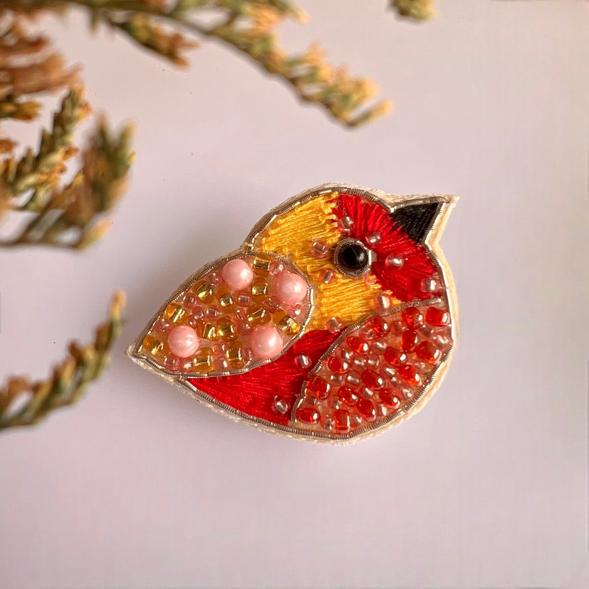 GLEAMBLOOM FABRIC AND BEADS HAND STITCHED EARRING ER584