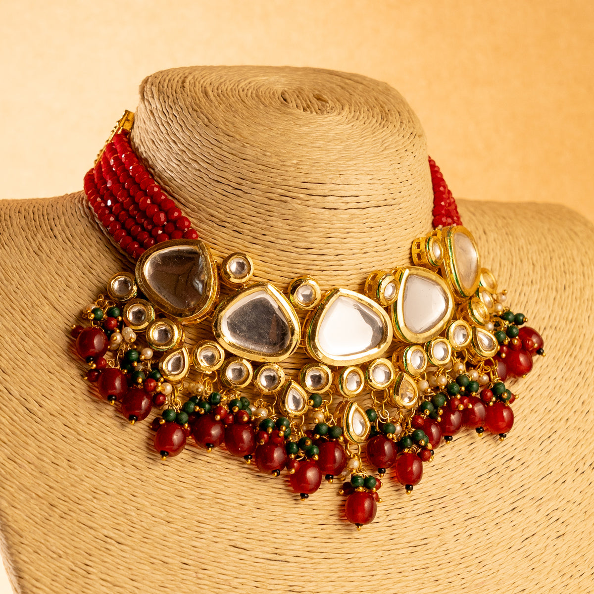 KINA KUNDAN HANDMADE ANTIQUE NECKPIECE NECKLACE NL96