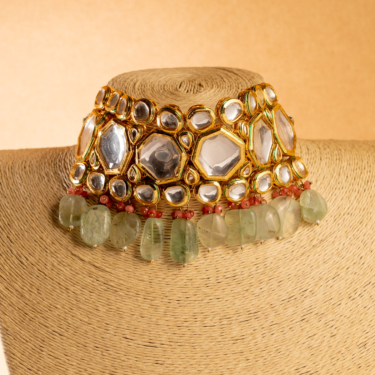 MAYHITA KUNDAN BEADED HANDMADE ANTIQUE NECKPIECE NECKLACE NL104