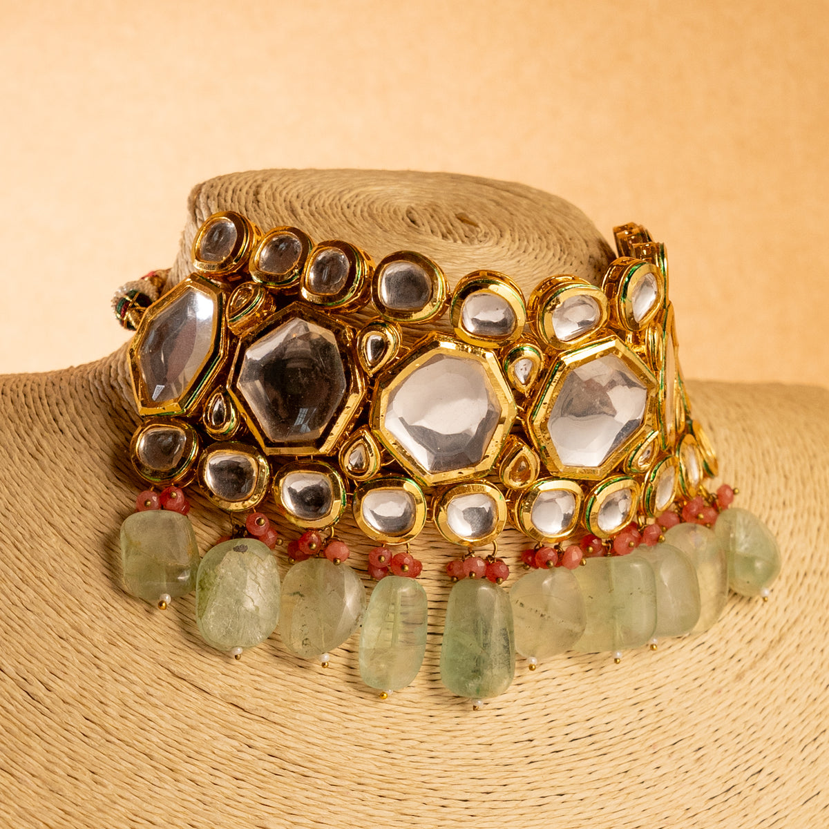 MAYHITA KUNDAN BEADED HANDMADE ANTIQUE NECKPIECE NECKLACE NL104