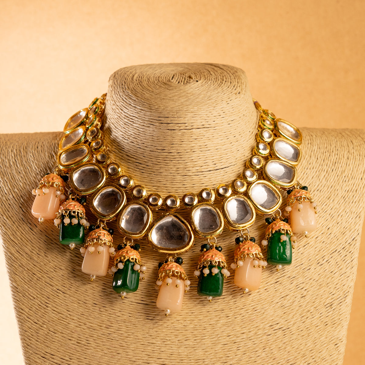 VISHNUKA KUNDAN HANDMADE ANTIQUE NECKPIECE NECKLACE NL103