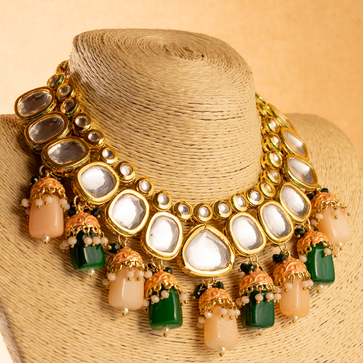 VISHNUKA KUNDAN HANDMADE ANTIQUE NECKPIECE NECKLACE NL103