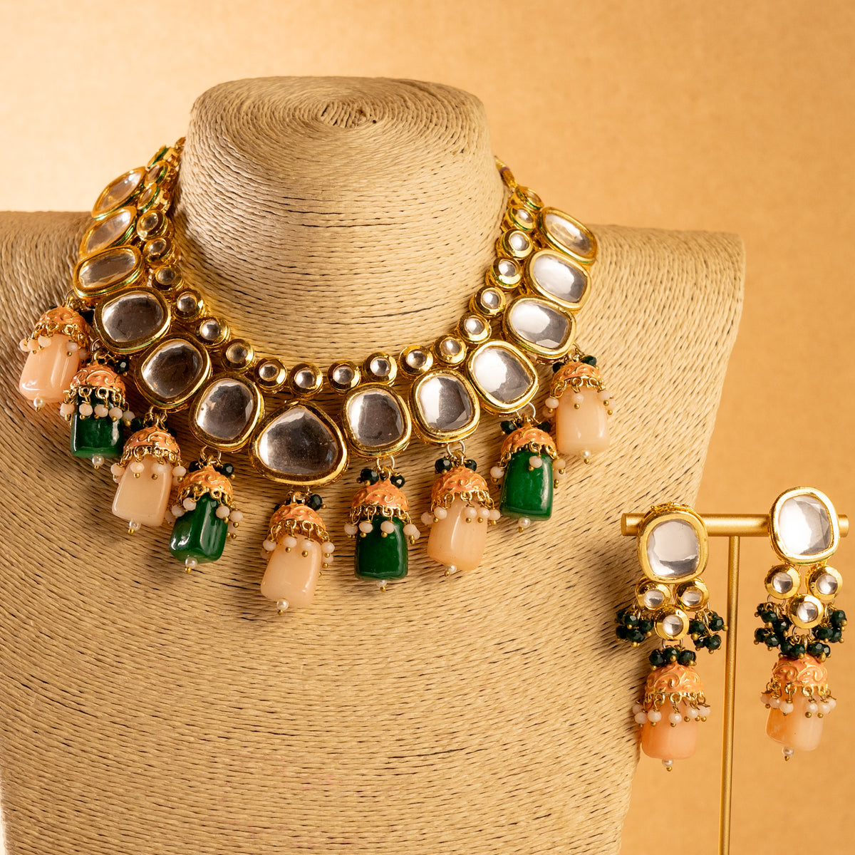 VISHNUKA KUNDAN HANDMADE ANTIQUE NECKPIECE NECKLACE NL103