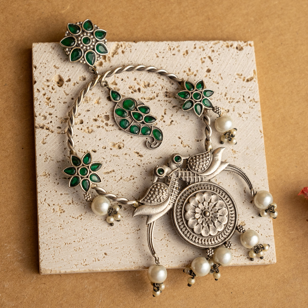 LITIGA FAUX SILVER HANDMADE AND HAND HAMMERED BIJOUX PREMIUM AND EXCLUSIVE EARRINGS ER656