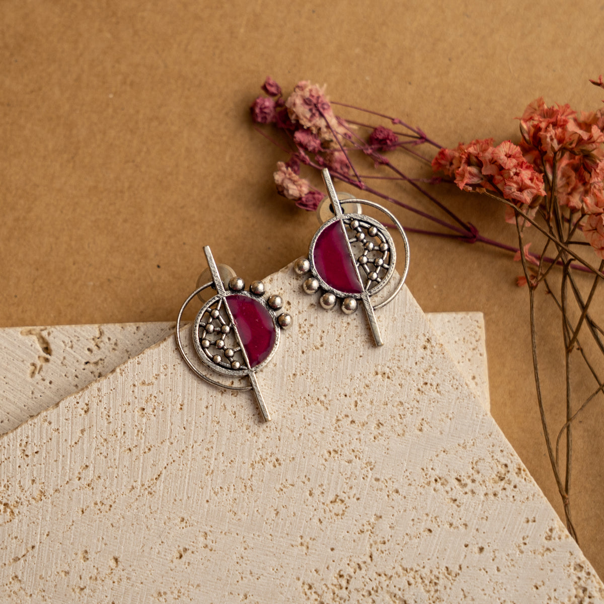 MEERA OXIDIZED HANDMADE EARRINGS/ STUDS ER663