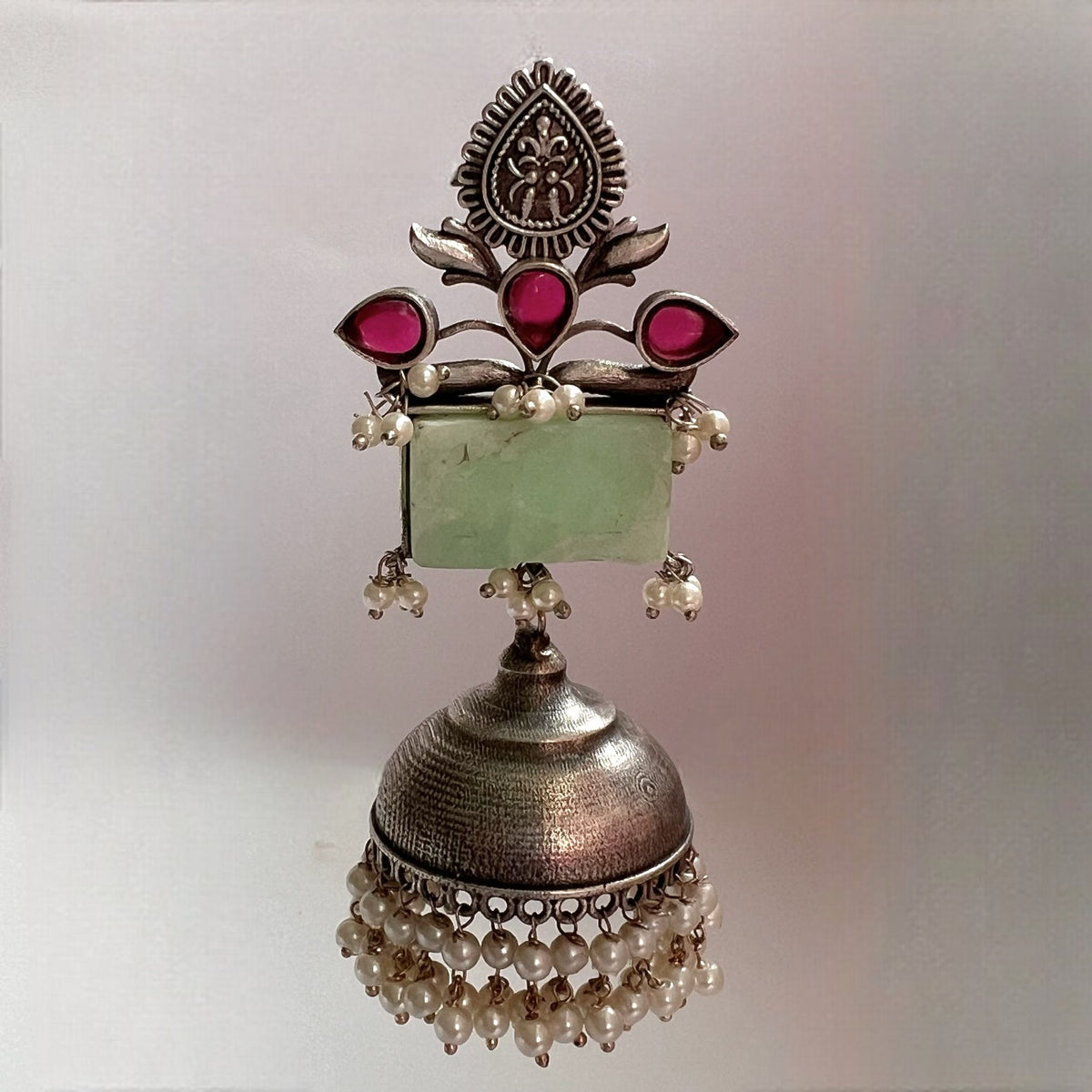 JONIDA  HANDMADE PREMIUM RAW STONES EARRINGS/JHUMKAS ER261