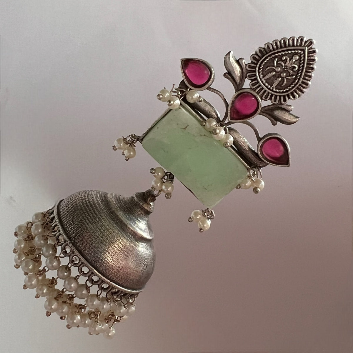 JONIDA  HANDMADE PREMIUM RAW STONES EARRINGS/JHUMKAS ER261